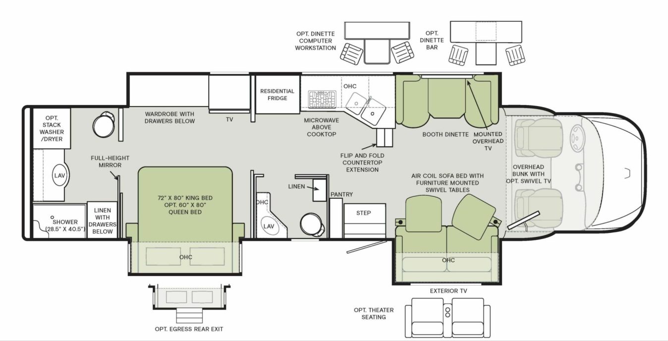 2024 Tiffin Motorhomes Allegro Bay 38BB Floorplan Image